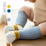 2-pack Baby/Toddler Mid-calf Adhesive Socks Yellow