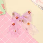 Toddler/Kid Handmade Floral Pattern Bowknot Hairpin  Light Purple