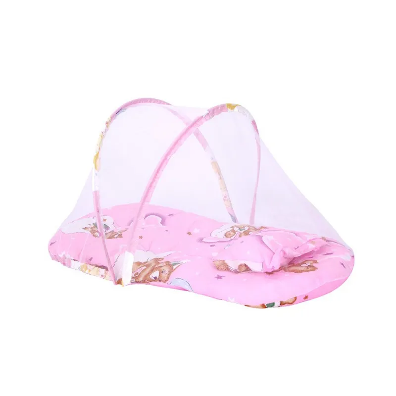 Unisex Animal Pattern Baby Sleeping Bag/Bedding Set with Mosquito Net  Pink image 3