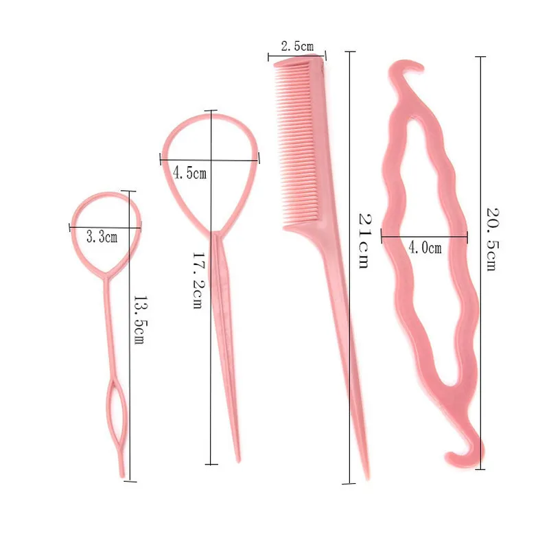 4-pack Kids/Toddler Hair Bun Maker for Girl Light Pink image 2