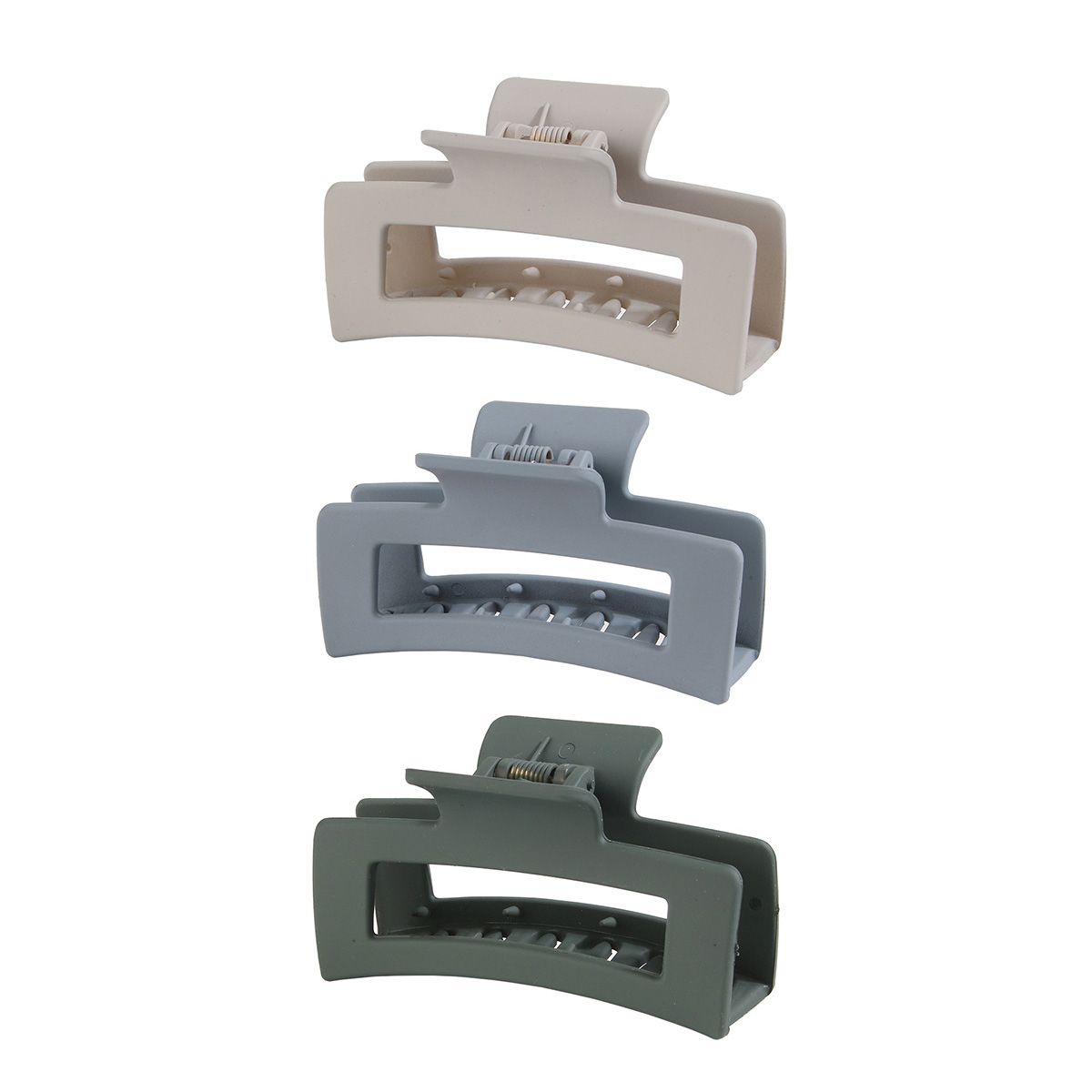 3-pack Kids/toddler Rectangular Frosted Simple Hair Clip