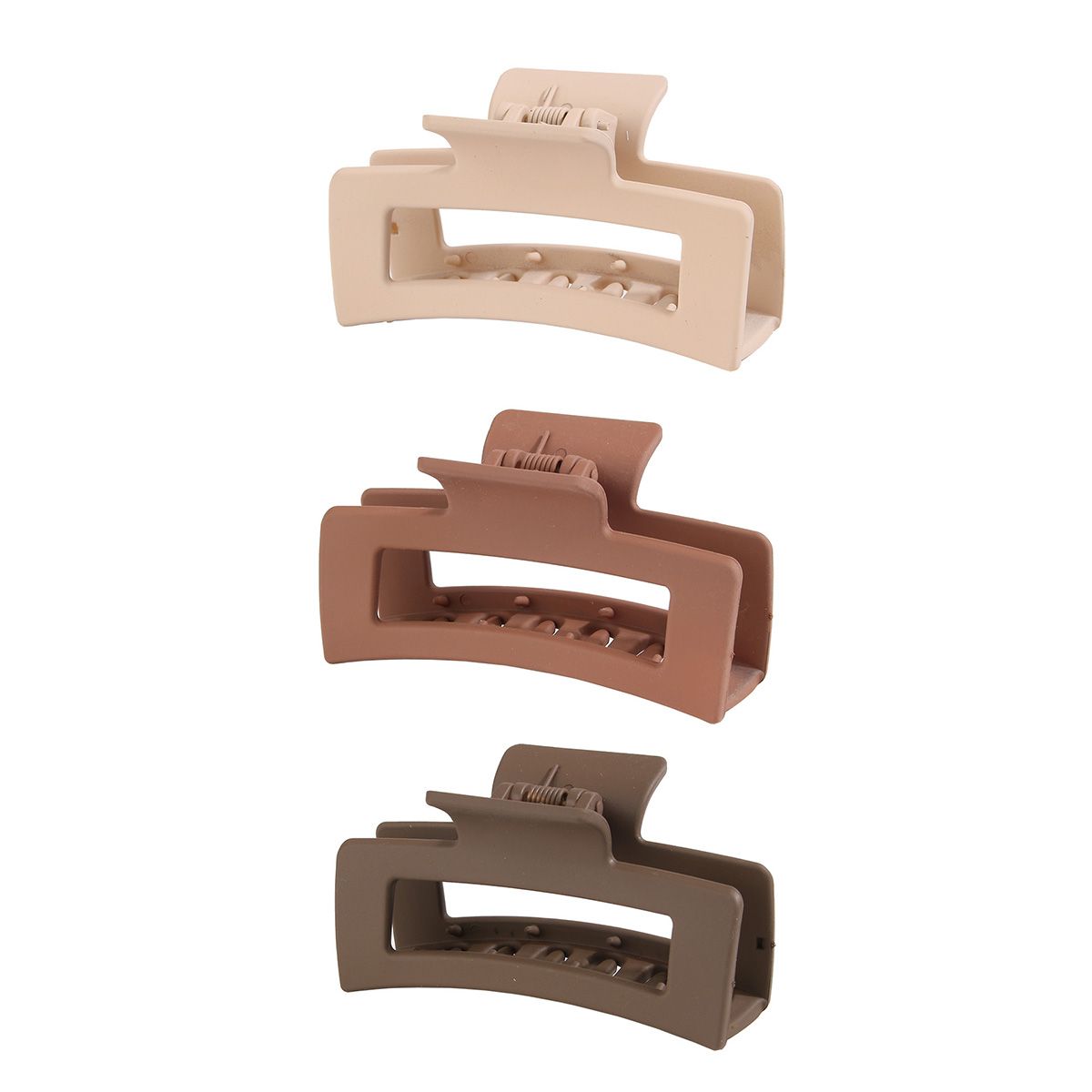 3-pack Kids/toddler Rectangular Frosted Simple Hair Clip