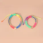Heart Decoration Rainbow Rope Weaving Delicate Bracelet for Mommy and Me  image 3