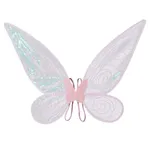Kid Girl 3D Floral Butterfly Applique Mesh Panel Flutter-sleeve Fairy Dress Pink