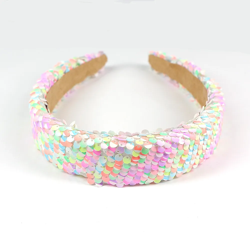 Toddler/kids Sweet Iridescent Reversible Sequined Foam Headband for Girl