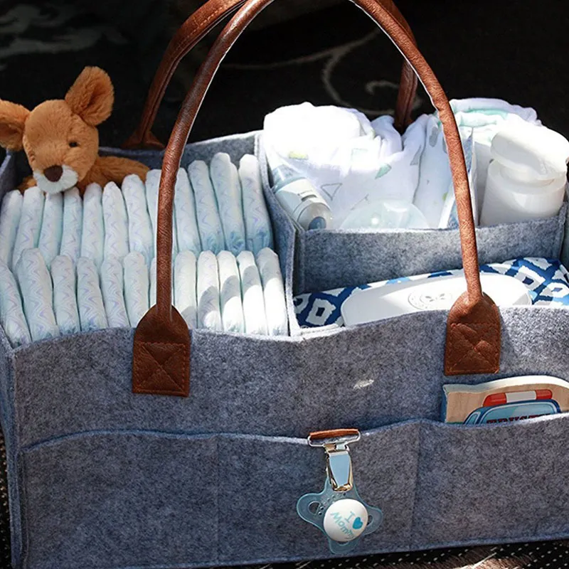 Large Cloth Storage Capacity Diaper Bag Foldable Baby Large Size Diaper Caddy  image 3