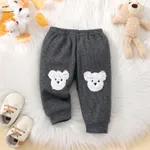 Baby Boy/Girl Bear Embroidered Waffle Pants Grey