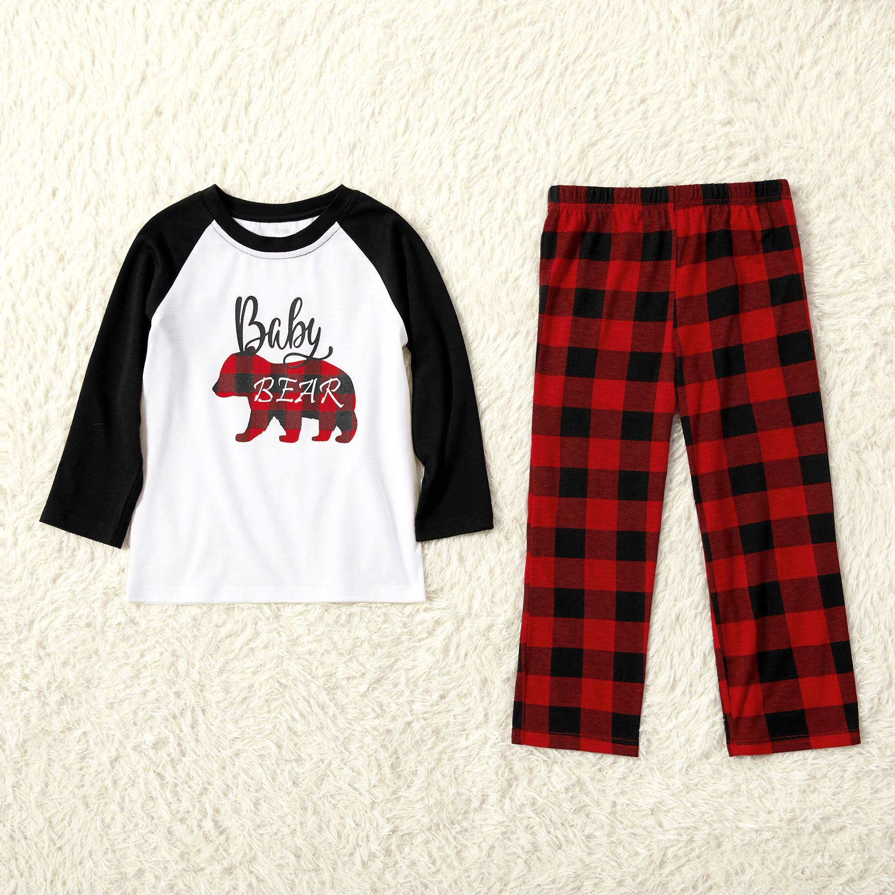 Plaid Bear Family Matching Pajamas Sets(Flame Resistant)