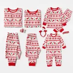 Christmas Reindeer and Snowflake Patterned Family Matching Pajamas Sets(Flame Resistant)  image 3