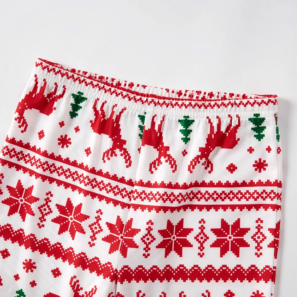 Christmas Reindeer and Snowflake Patterned Family Matching Pajamas Sets(Flame Resistant) big image 13