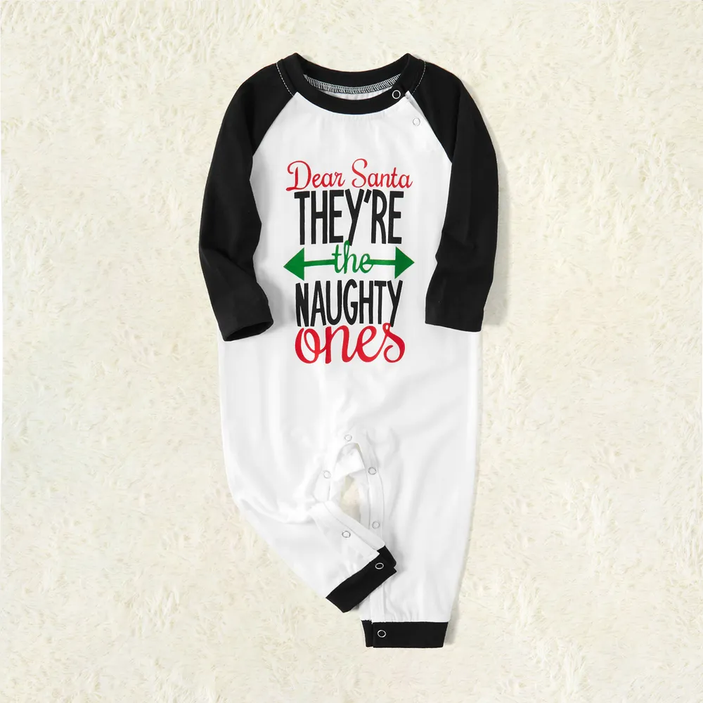 Christmas Letter Contrast Top and Plaid Pants Family Matching Pajamas Sets (Flame Resistant) big image 7
