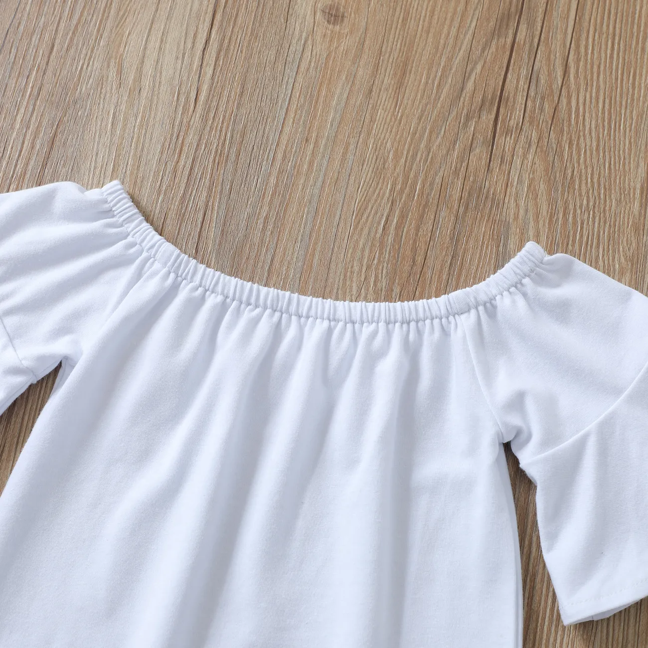 2 Stück Kleinkinder Mädchen Unechter Zweiteiler Lässig T-Shirt-Sets weiß big image 1