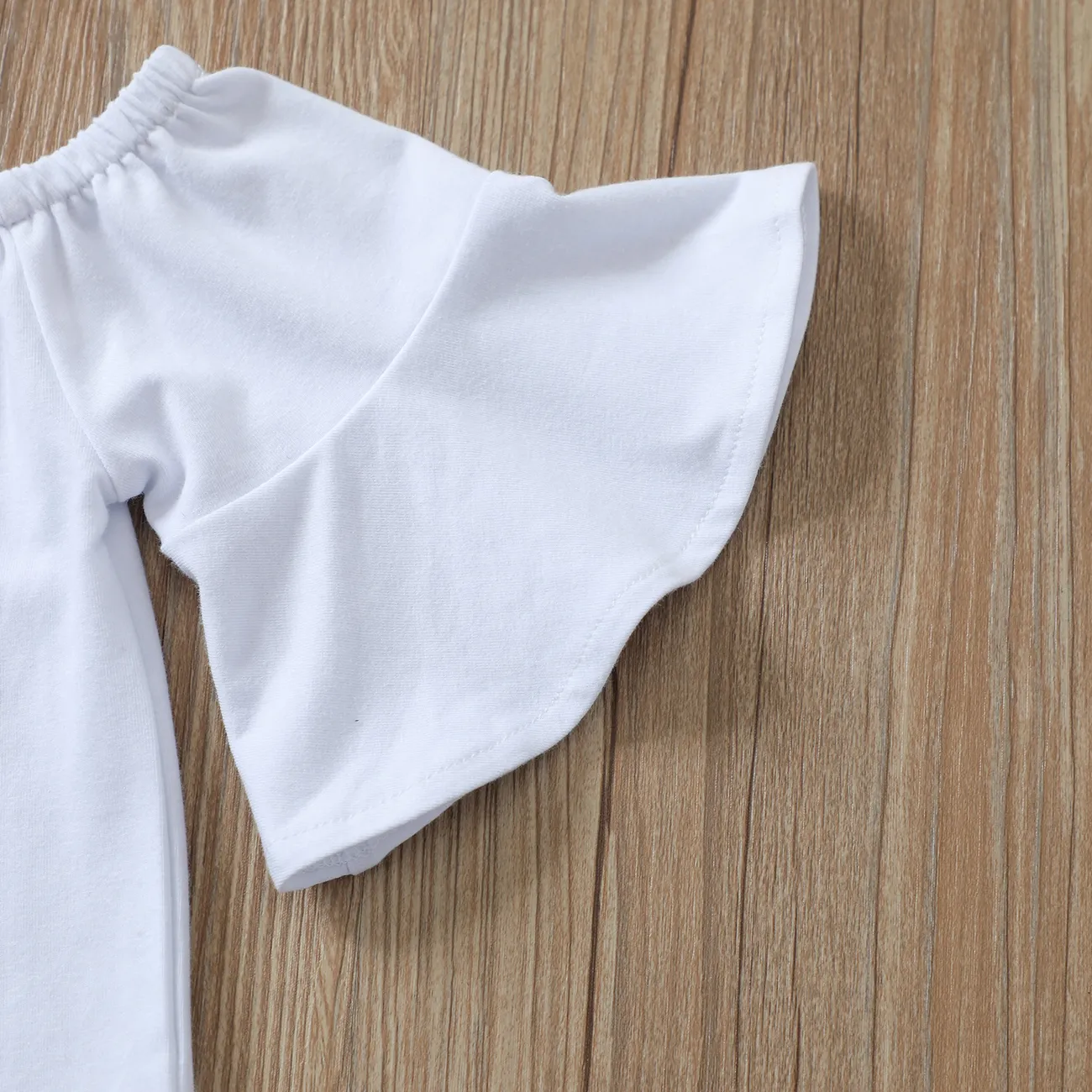 2 Stück Kleinkinder Mädchen Unechter Zweiteiler Lässig T-Shirt-Sets weiß big image 1