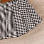 2pcs Toddler Girl Classic Puff-sleeve Tee and Houndstooth Pleated Skirt Set  image 4
