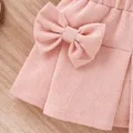 3pcs Baby Girl 95% Cotton Ribbed Ruffle Long-sleeve Top and Bow Front Skirt & Headband Set  image 3