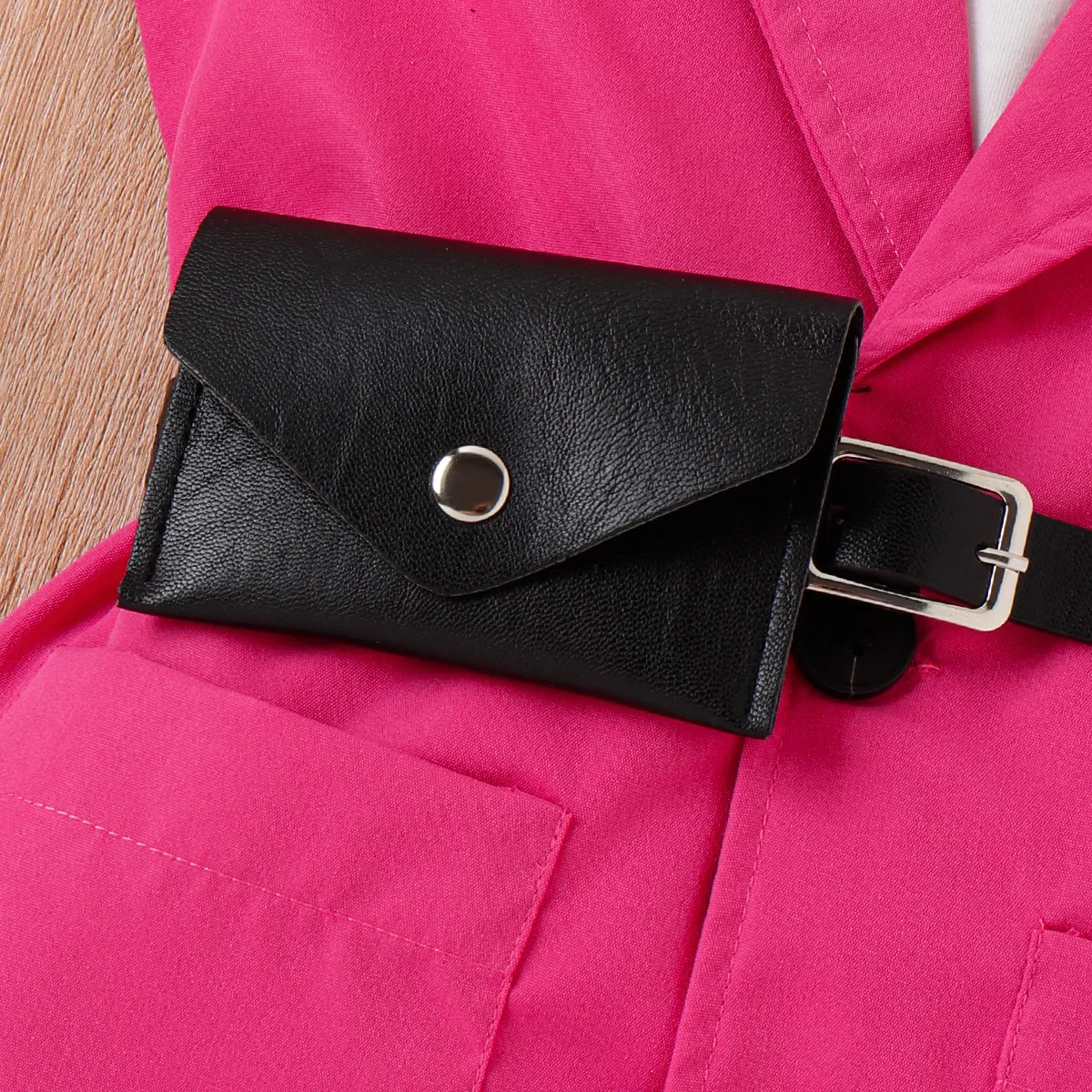 4 Stück Kleinkinder Mädchen Aufgesetzte Tasche Avantgardistisch Jacken-Sets roseoweiß big image 1
