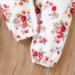 Toddler Girl Sweet Floral Print Bowknot Design Sleeveless Jumpsuits  image 3