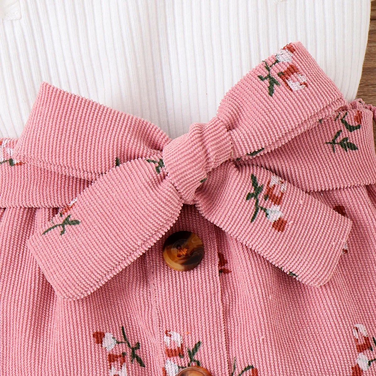 3 Stück Baby Rüschenrand Zerbrochene Blume Süß Kurzärmelig Kostümrock rosa big image 1