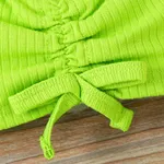 2pcs Baby Girl 95% Cotton Ribbed Solid Slip Top and Pants Set Light Green image 3