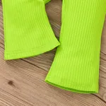 2pcs Baby Girl 95% Cotton Ribbed Solid Slip Top and Pants Set Light Green image 5