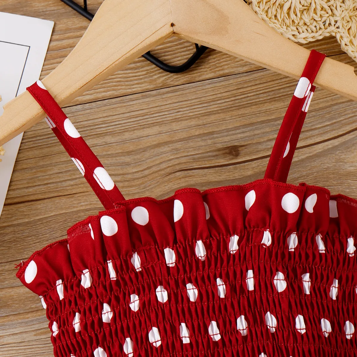 Toddler Girl Polka Dots Layered Smocked Slip Dress  image 3