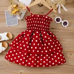 Toddler Girl Polka Dots Layered Smocked Slip Dress  image 6
