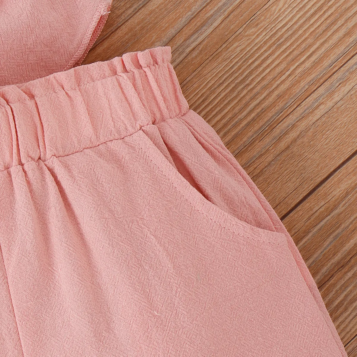 2 unidades Criança Menina Ponto smock Bonito conjuntos de colete Rosa image 4