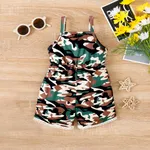 Baby Girl Allover Camouflage Print Lace Slip Jumpsuit  image 2