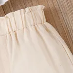2pcs Toddler Girl Layered Ruffled Cami Top and Solid Shorts Set White image 4