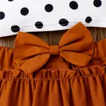3pcs Baby Girl Bow Decor Polka Dots Strappy Top and Solid Skirt & Headband Set  image 5