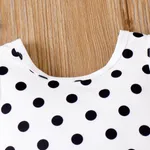 3pcs Baby Girl Bow Decor Polka Dots Strappy Top and Solid Skirt & Headband Set  image 6