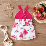 Baby Girl 95% Cotton Allover Floral Pattern Ribbed Slip Jumpsuit  image 5