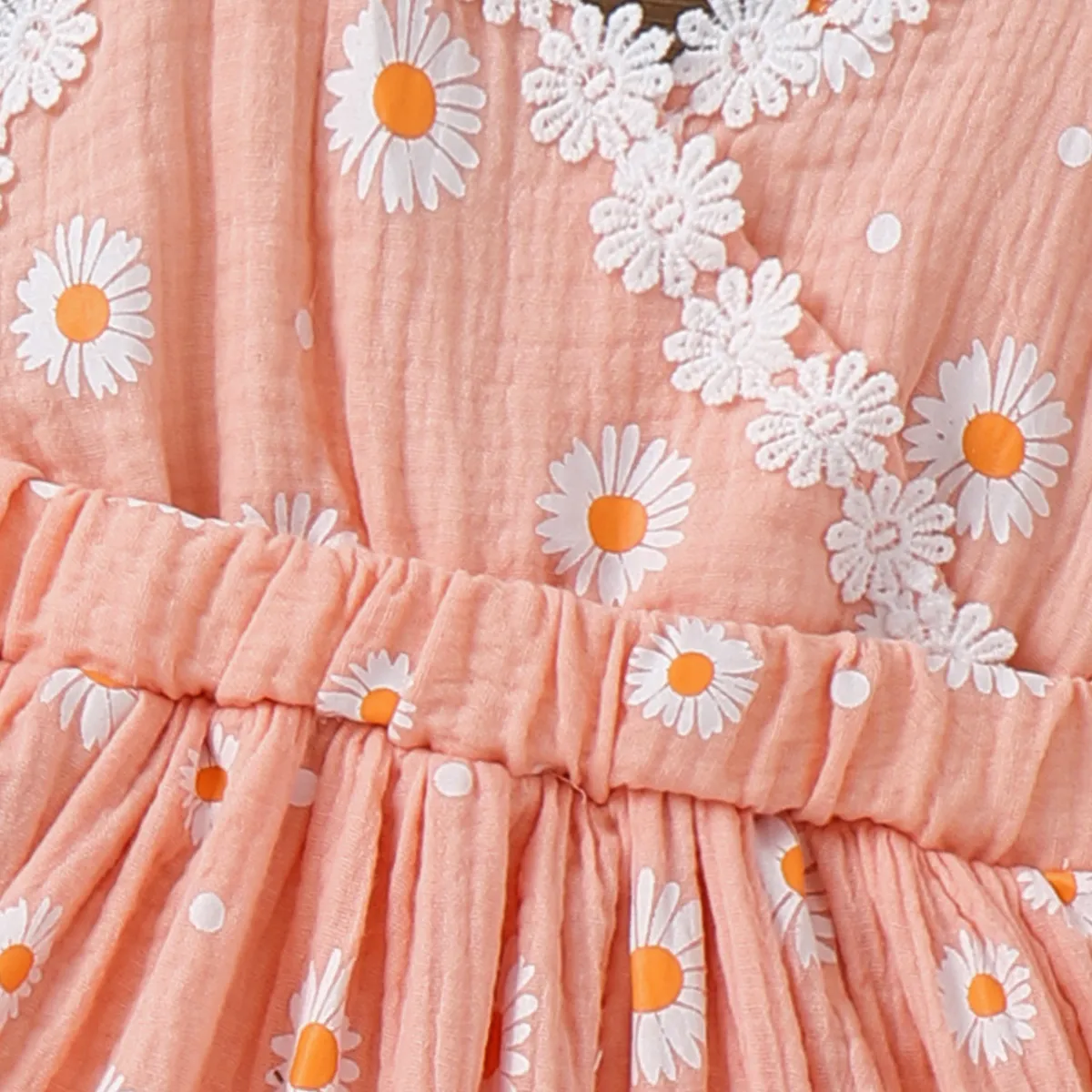 Criança Menina Fecho diagonal Bonito Flores isoladas Vestidos  image 3