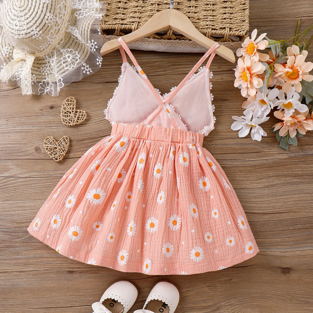 Criança Menina Fecho diagonal Bonito Flores isoladas Vestidos  image 4