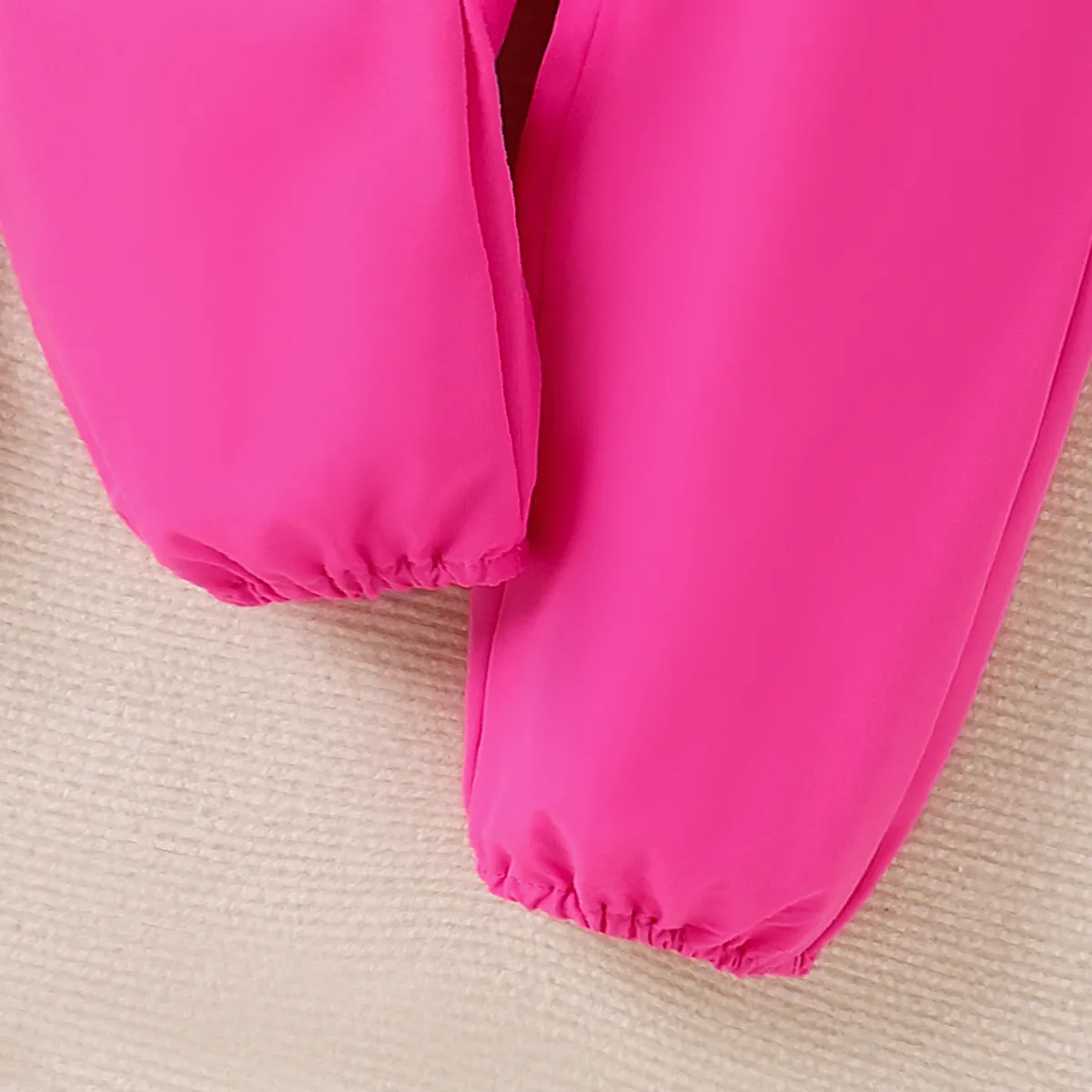 2pcs Toddler Girl Pink Geometry Pattern Off-Shoulder Top and Pants Set   image 4