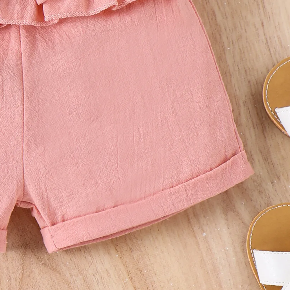 2 pièces Bébé Fille Col montant Doux Sans manches ensemble pour bébé big image 4