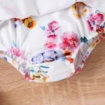 2pcs Baby Girl Allover Floral Print Flutter-sleeve Bodysuit with Headband   image 5