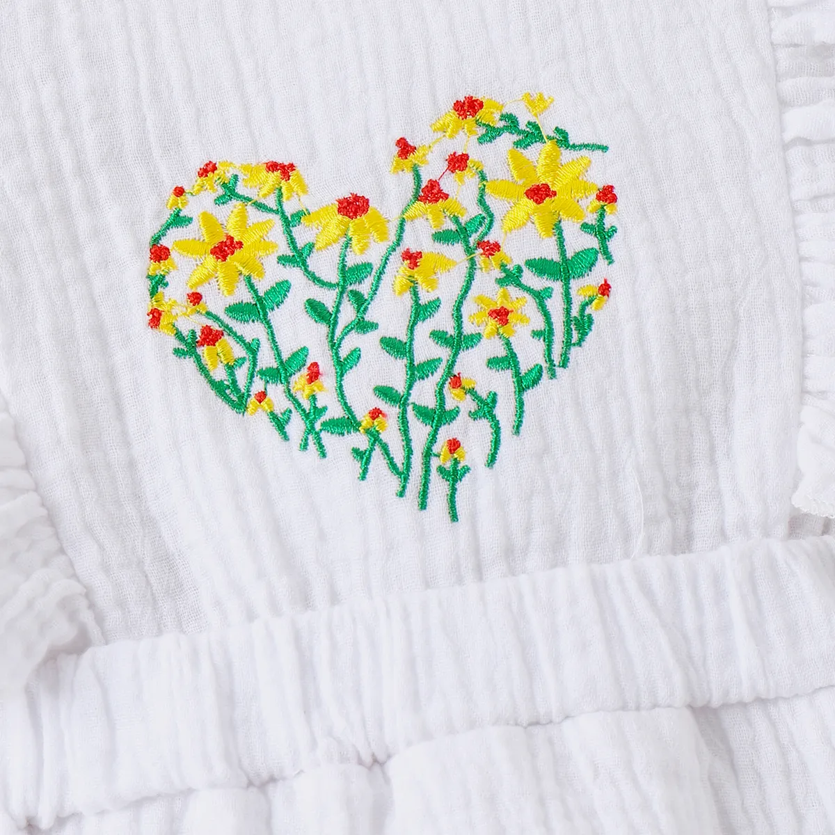 2 unidades Bebé Menina Extremidades franzidas Flores isoladas Bonito Sem mangas Macacão curto  image 5