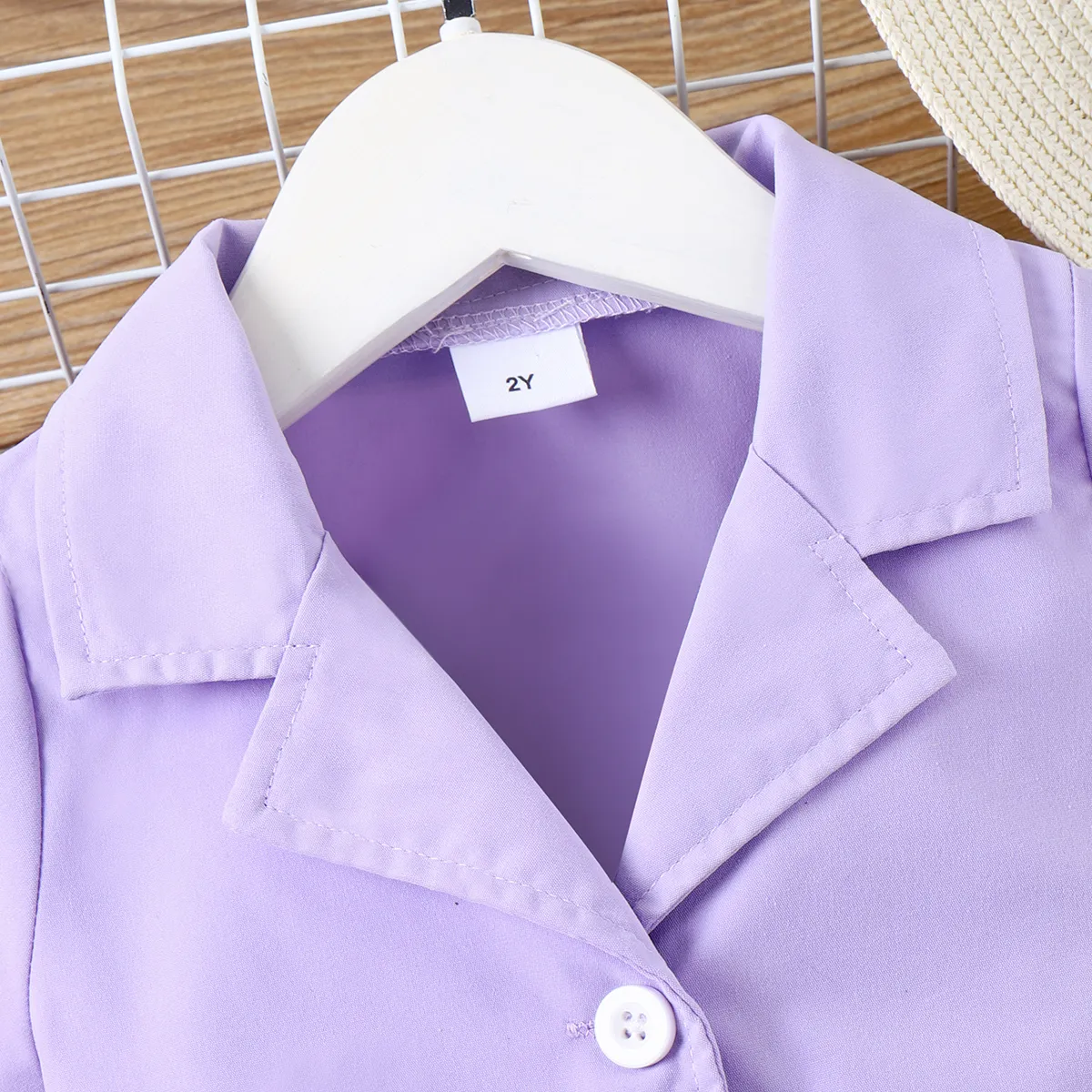 3pcs Toddler Girl Fanny Pack & Purple Short-sleeve Shirt and Shorts Set  Purple image 6