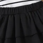 2pcs Baby Girl Stripe Statement Collar Long-sleeve Top and Layered Skirt Set   image 3