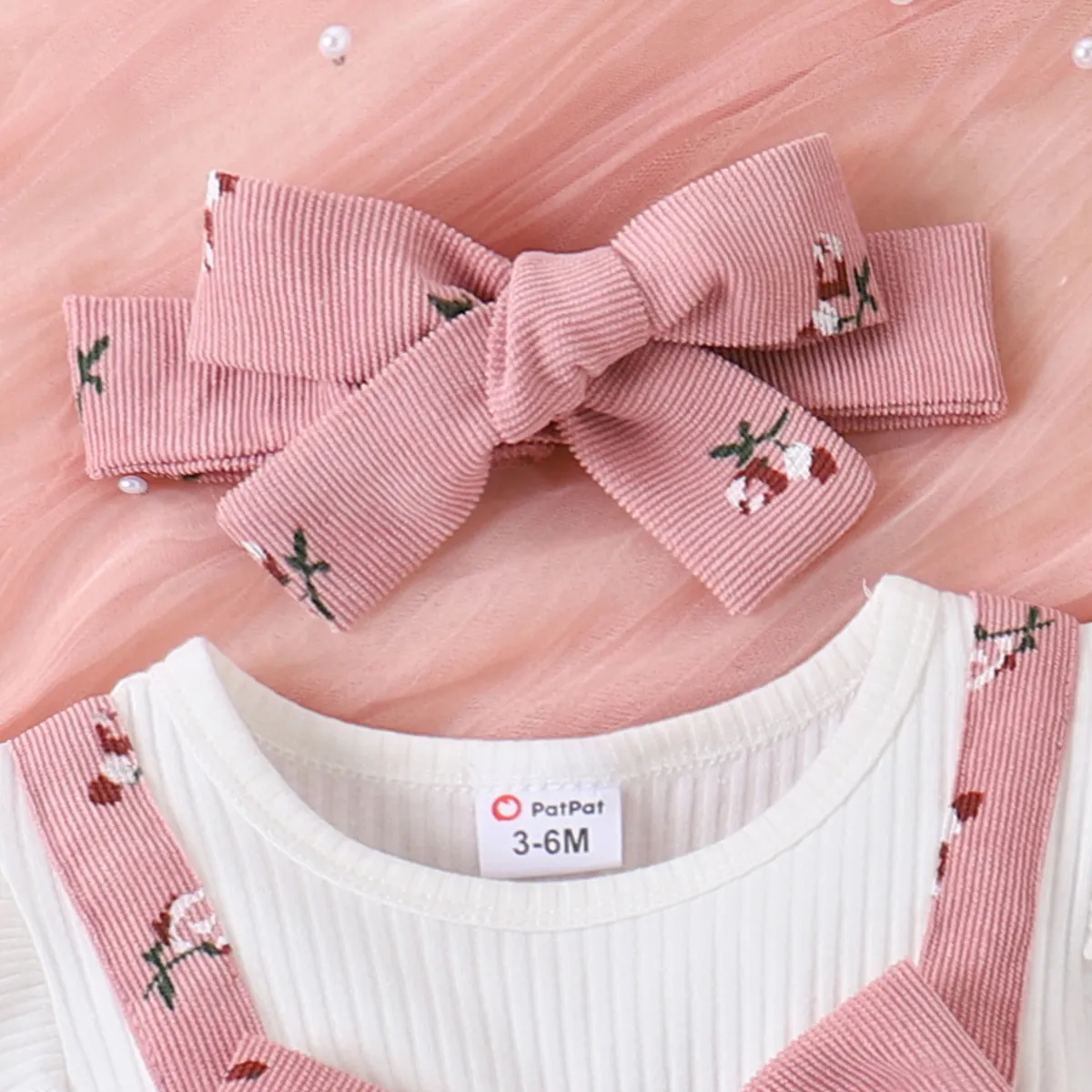 2pcs Baby Girl Floral Print Combo Dress with Headband Set    image 3