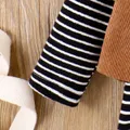 2pcs Baby Girl Stripe Long-sleeve Hooded Dress and Vest Jacket Set    image 5