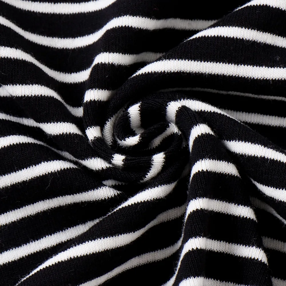 2pcs Baby Girl Stripe Long-sleeve Hooded Dress and Vest Jacket Set    big image 7