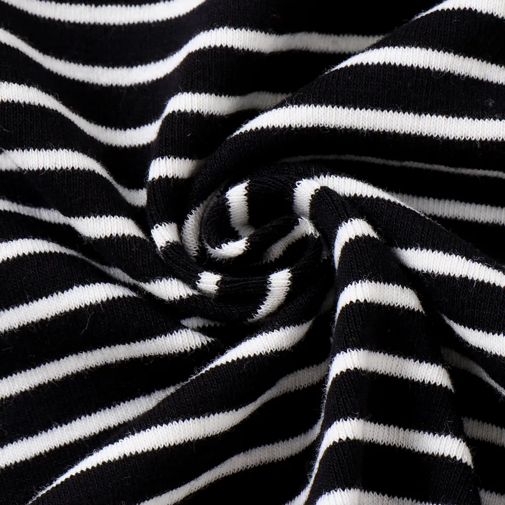 2pcs Baby Girl Stripe Long-sleeve Hooded Dress and Vest Jacket Set big image 7