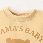 2pcs Baby Boy/Girl Bear & Letters Print Long-sleeve Sweatshirt and Pants Set  image 3