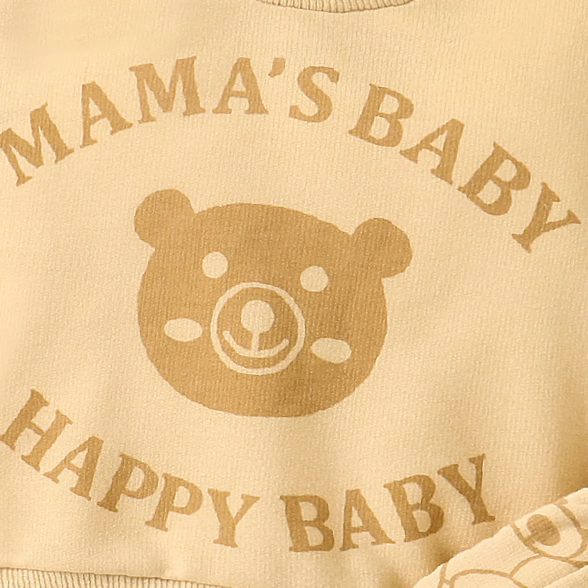 2pcs Baby Boy/Girl Bear & Letters Print Long-sleeve Sweatshirt and Pants Set  image 4