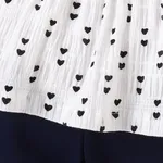2pcs Baby Girl Sweet Heart-shaped Print Ruffle Edge Set White image 4