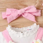 3pcs Baby Girl Sweet Hanging Strap and Little Daisy Pattern Longsleeve Dress Set  image 2
