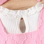 3pcs Baby Girl Sweet Hanging Strap and Little Daisy Pattern Longsleeve Dress Set  image 5