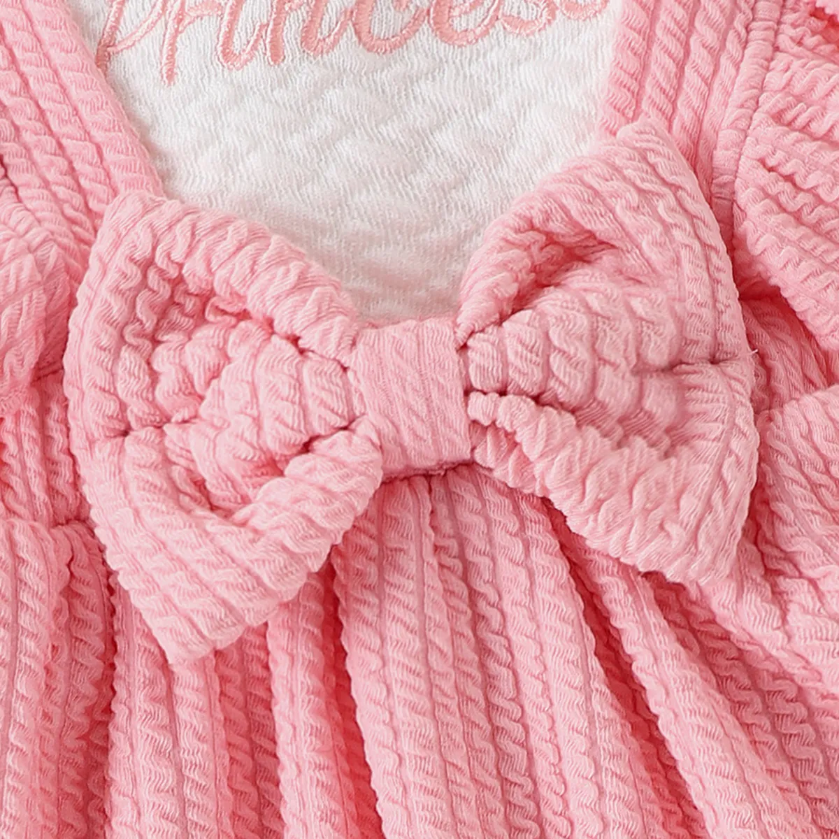 2pcs Baby Girl Sweet Ruffle Edge Long Sleeve Dresses Set   image 5